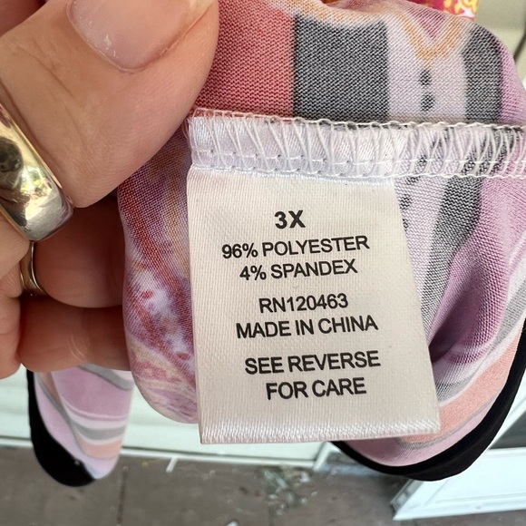 Violet B. Bright Print Polyknit Dress Size 3X EUC Orange/Pink/Yellow/ Red - Picture 8 of 10